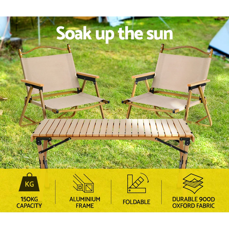 Gardeon Outdoor Camping Chairs Portable Folding Beach Chair Aluminium Furniture