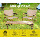 Gardeon 2PC Outdoor Camping Chairs Portable Folding Beach Chair Aluminium Furniture