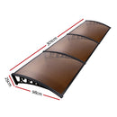 Instahut Window Door Awning 1mx3m Brown