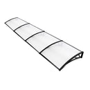 Instahut Window Awning Door Canopy 1m x 4m Transparent Sheet Black Plastic Frame
