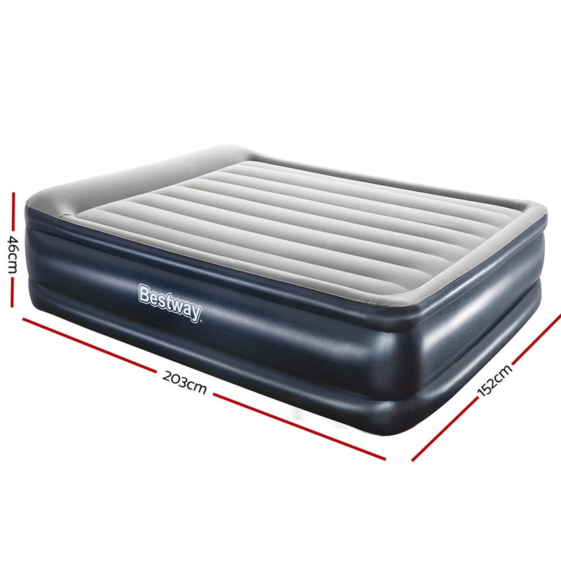 Bestway Queen Air Bed Inflatable Mattress Sleeping Mat Battery Built-in Pump