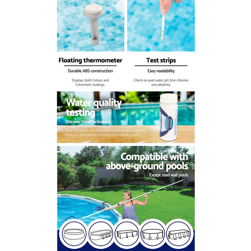 Bestway Swimming Pool Cleaner Set Vacuum Maintenance Kit/Floater/Thermometer