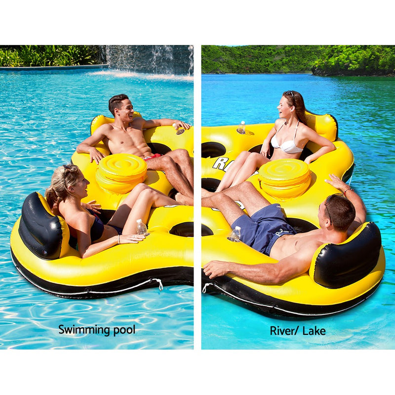 Bestway Inflatable Floating Float Floats Island Pool Raft Water Fun 4-person