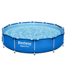 Bestway Swimming Pool 366x76cm Steel Frame Round Above Ground Pools w/ Filter Pump 6473L