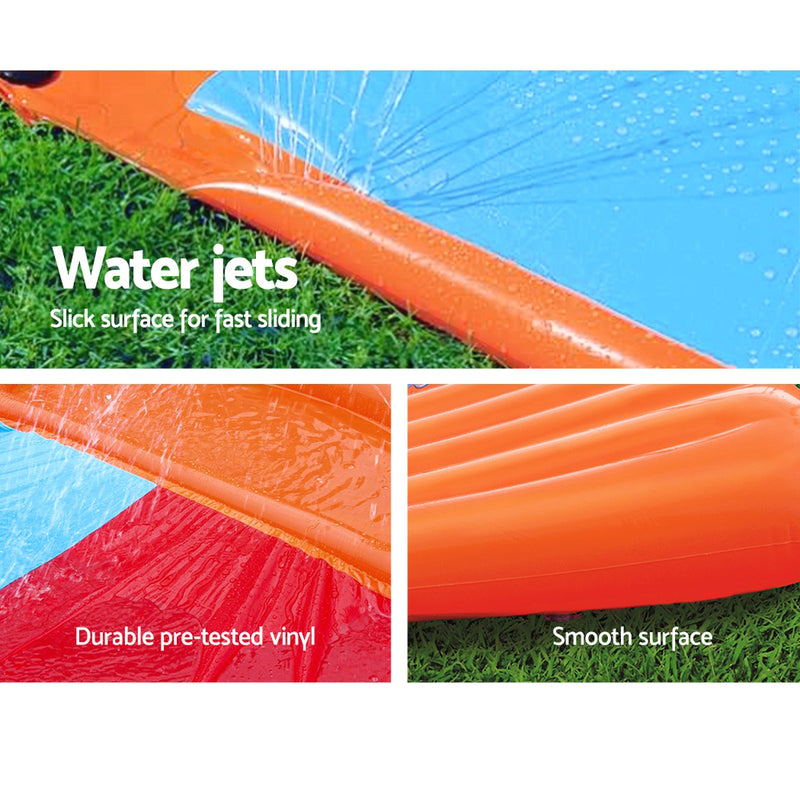 Bestway Inflatable Water Slip And Slide Double 5.49m Kids Splash Toy Outdoor