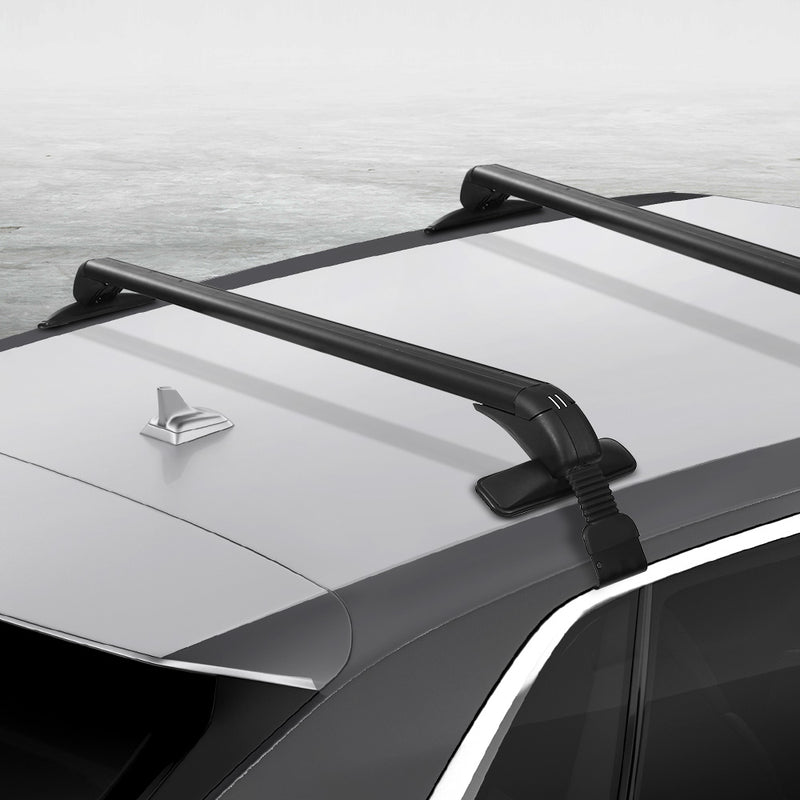 Universal Car Roof Rack Cross Bars 90cm Aluminium Adjustable Lockable 75kg Clamps