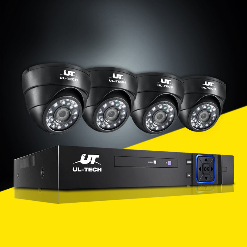 UL-Tech CCTV Security Camera Home System DVR 1080P IP Long Range 4 Dome Cameras