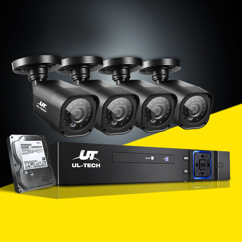 UL-Tech Home CCTV Security System Camera 4CH DVR 1080P 1500TVL 1TB Outdoor Home