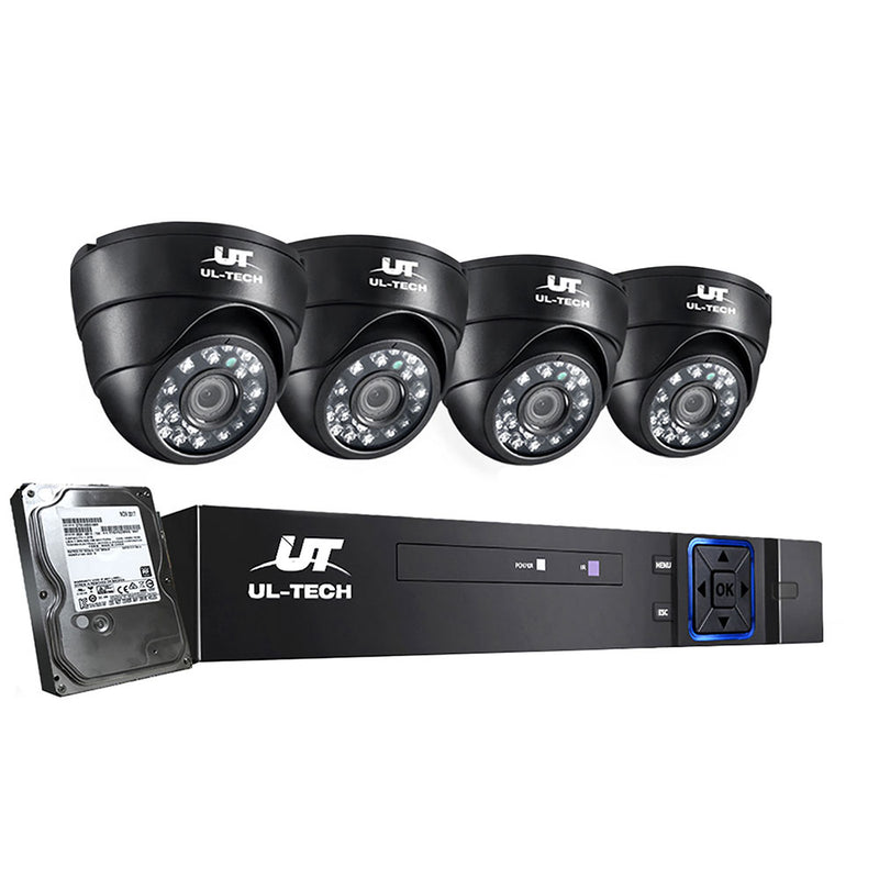 UL-Tech CCTV Camera Security System Home 8CH DVR 1080P 4 Dome cameras with 1TB Hard Drive