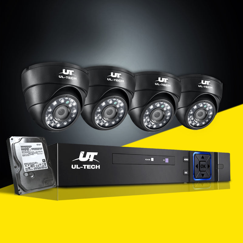 UL-Tech CCTV Camera Security System Home 8CH DVR 1080P 4 Dome cameras with 1TB Hard Drive