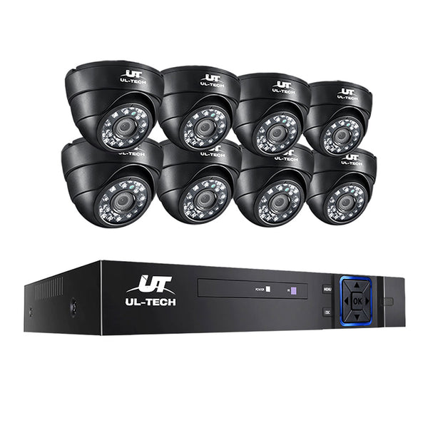 UL-Tech CCTV Camera Home Security System 8CH DVR 1080P IP 8 Dome Cameras Long Range