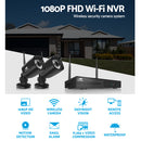 UL-Tech 1080P 4CH NVR Wireless 2 Security Cameras Set