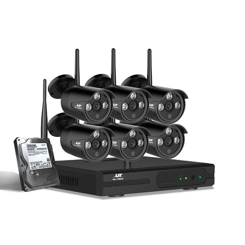 UL-Tech CCTV Wireless Security Camera System 8CH Home Outdoor WIFI 6 Bullet Cameras Kit 1TB