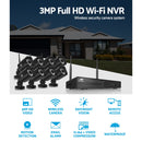 UL-Tech 3MP 8CH NVR Wireless 8 Security Cameras Set