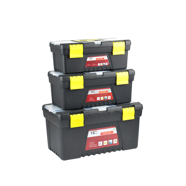 3-piece Tool Box Set With Organiser Trays