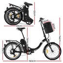 Vecocraft 20" Folding Electric Bike eBike e-Bike City Foldable Bicycle Black
