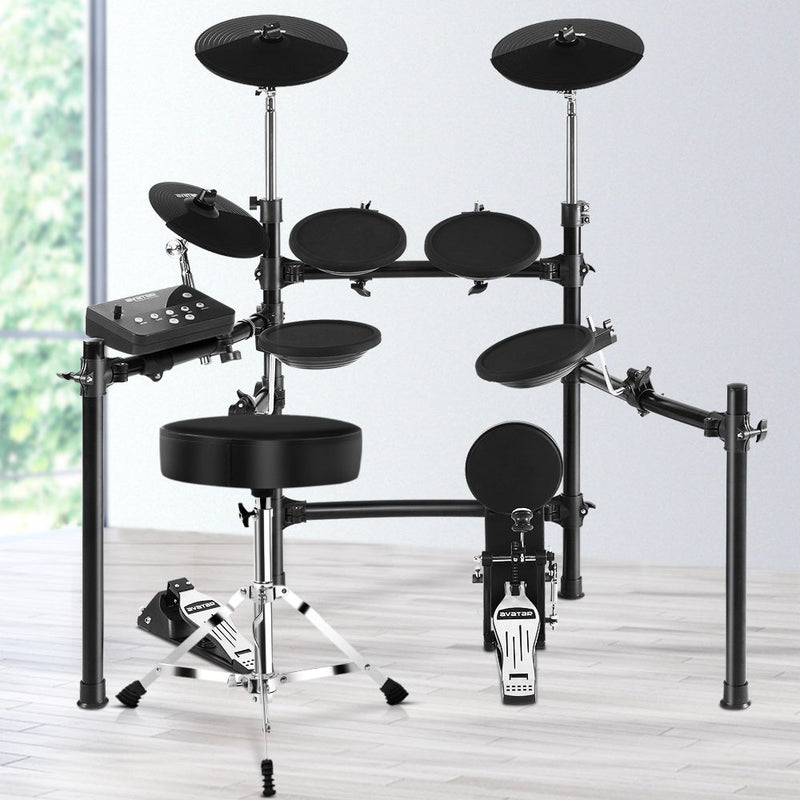 8 Piece Electric Electronic Drum Kit Drums Set Pad and Stool For Kids Adults Sili