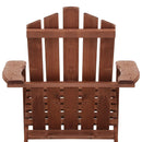 Gardeon 3PC Adirondack Outdoor Table and Chairs Wooden Beach Chair Brown