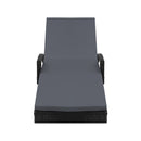 Gardeon 2PC Sun Lounge Wicker Lounger Outdoor Furniture Beach Chair Patio Adjustable Cushion Black