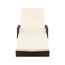 Gardeon 2PC Sun Lounge Wicker Lounger Outdoor Furniture Beach Chair Patio Adjustable Cushion Brown