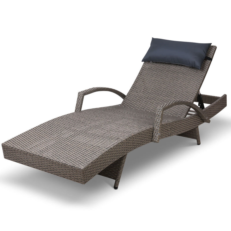 Gardeon Outdoor Sun Lounge Furniture Day Bed Wicker Pillow Sofa Set