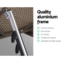 Gardeon Sun Lounge Wicker Lounger Outdoor Furniture Beach Armchair Adjustable Grey&Beige