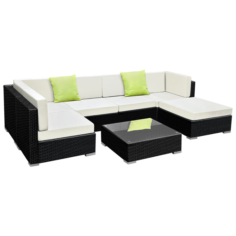 Gardeon 7PC Outdoor Furniture Sofa Set Wicker Garden Patio Pool Lounge