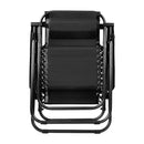 Gardeon 2PC Zero Gravity Chair Folding Outdoor Recliner Adjustable Sun Lounge Camping Black