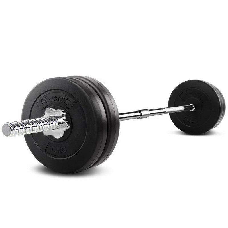 Everfit 48KG 168cm Barbell Set Weight Plates Bar Fitness Exercise Home Gym Bench Press