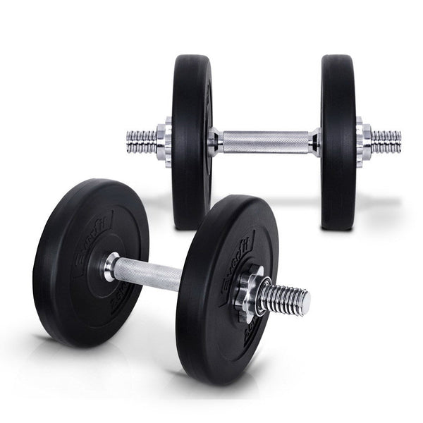 Everfit 15KG Dumbbells Dumbbell Set Weight Plates Home Gym Fitness Exercise