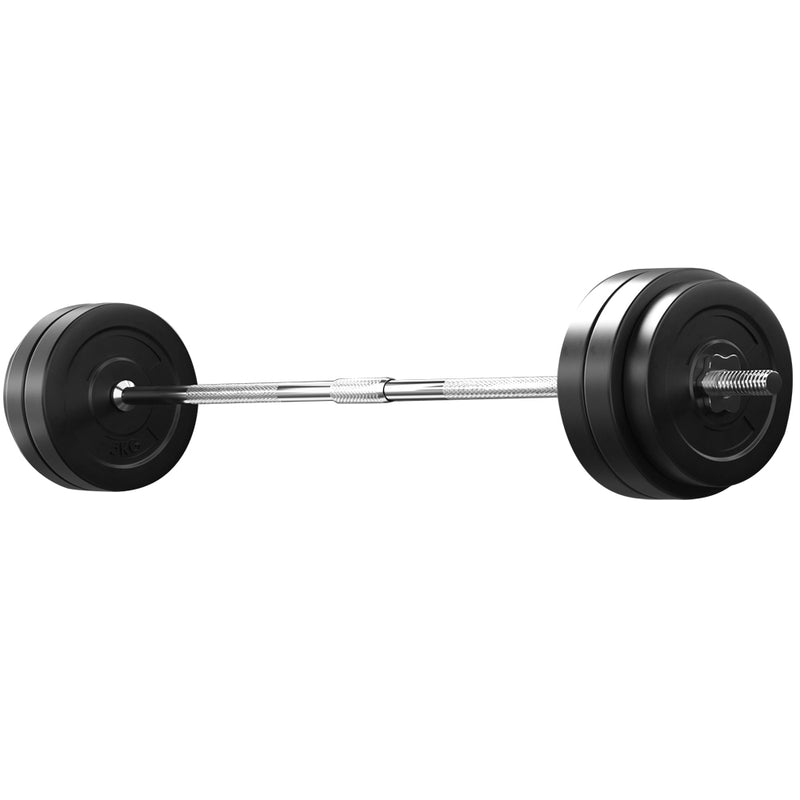 58KG Barbell Weight Set Plates Bar Bench Press Fitness Exercise Home Gym 168cm