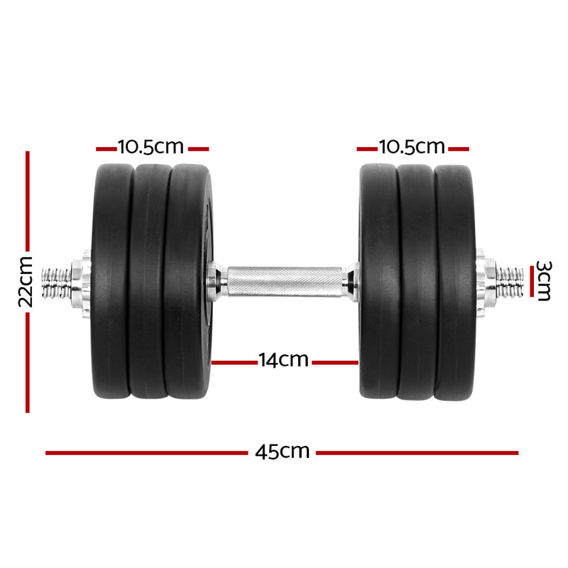35kg Dumbbells Dumbbell Set Weight Plates Home Gym Fitness Exercise