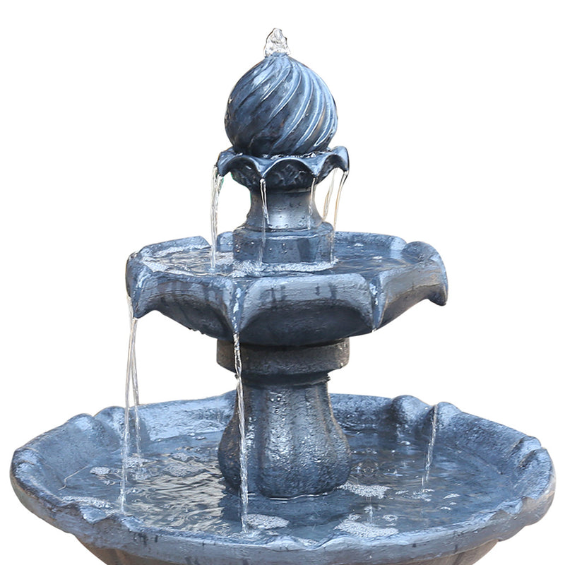 Gardeon 3 Tier Solar Powered Water Fountain - Black