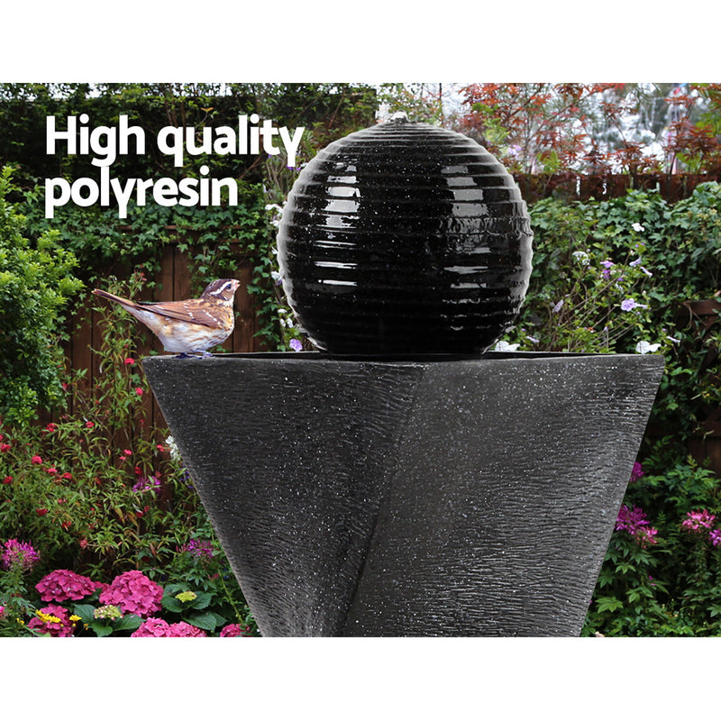 Gardeon Solar Powered Water Fountain Twist Design with Lights