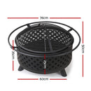 Grillz Fire Pit BBQ Grill 76cm