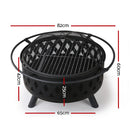 Grillz Fire Pit BBQ Grill 82cm