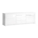 Artiss TV Cabinet Entertainment Unit Stand RGB LED High Gloss Furniture Storage Drawers Shelf 200cm White