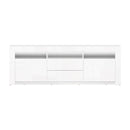 Artiss TV Cabinet Entertainment Unit Stand RGB LED High Gloss Furniture Storage Drawers Shelf 200cm White