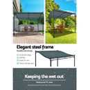 Instahut Gazebo 3x2.55m Party Marquee Outdoor Wedding Tent Iron Art Canopy Grey