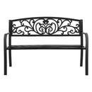 Gardeon Outdoor Garden Bench Seat Steel Outdoor Furniture 3 Seater Park Black