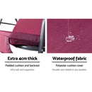Gardeon Outdoor Swing Chair Garden Bench Furniture Canopy 3 Seater Wine Red