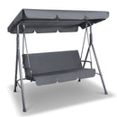 Gardeon Outdoor Swing Chair Garden Chair Bench Furniture Canopy 3 Seater Grey