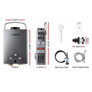 Devanti Portable Gas Water Heater 8L/Min With Pump LPG System Grey