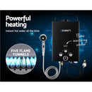 Devanti Portable Gas Water Heater 8L/Min LPG System Black