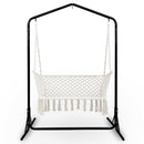 Gardeon Hammock Chair with Stand Macrame Outdoor Garden 2 Seater Cream