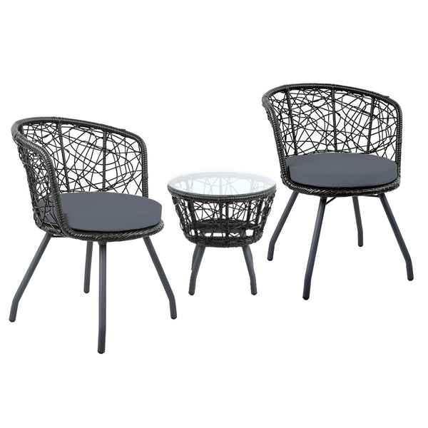Gardeon Outdoor Patio Chair and Table - Black