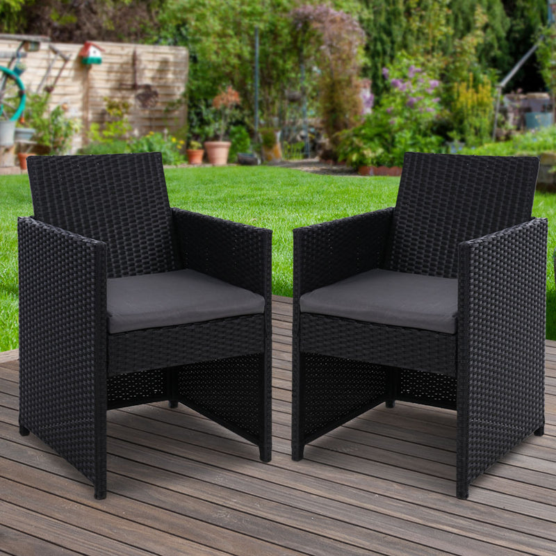 Gardeon Outdoor Chairs Dining Patio Furniture Lounge Setting Wicker Garden