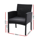 Gardeon 2PC Outdoor Dining Chairs Patio Furniture Rattan Lounge Chair XL Ezra
