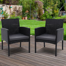 Gardeon 2PC Outdoor Dining Chairs Patio Furniture Rattan Lounge Chair XL Ezra
