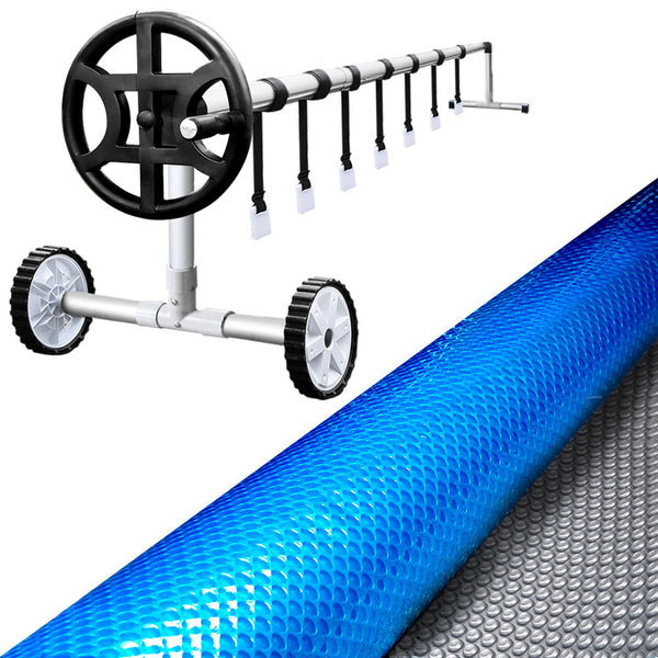 Aquabuddy 6.5x3m Pool Cover Roller Swimming Solar Blanket Covers Bubble Heater